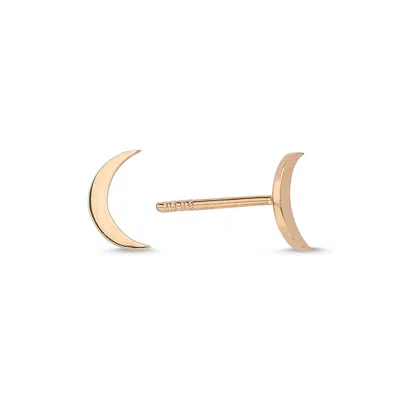 Ecce | Artisan Diamonds Women's Rose Gold 14k Single Solid Gold Crescent Earring