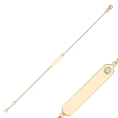 Ecce | Artisan Diamonds Women's Rose Gold 14k Solid Gold Name Tag Diamond Bracelet