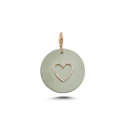 Ecce | Artisan Diamonds Women's Rose Gold 14k Solid Gold Titanium Customized With Heart Shape Diamond Charm Pendant