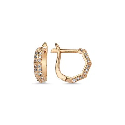 Ecce | Artisan Diamonds Women's Single 14k Rose Gold Diamond Tiny Hoop Earring