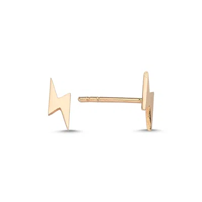 Ecce | Artisan Diamonds Women's Single 14k Rose Gold Lightning Earring