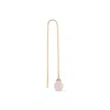 Ecce | Artisan Diamonds Women's Single 14k Rose Gold Pink Quartz Stone Chain Earring In Red