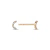 Ecce | Artisan Diamonds Women's Single 14k Rose Gold Tiny Diamond Crescent Earring In Gold
