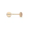 Ecce | Artisan Diamonds Women's Single 14k Rose Gold Tiny Line Diamond Round Earring In Gold