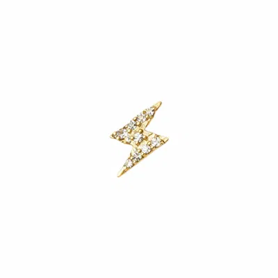 Ecce | Artisan Diamonds Women's Solid 14ct Rose Gold Diamond Lightning Single Earring