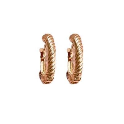 Ecce | Artisan Diamonds Women's Solid 14ct Rose Gold Twisted Hoop