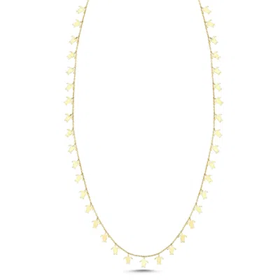 Ecce | Artisan Diamonds Women's Solid 14ct Yellow Gold Turtle Gold Seed Chain Necklace