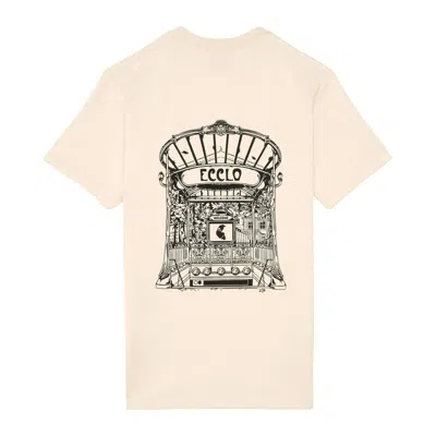 Ecclo Men's White French Subway Cream T-shirt - Organic Cotton
