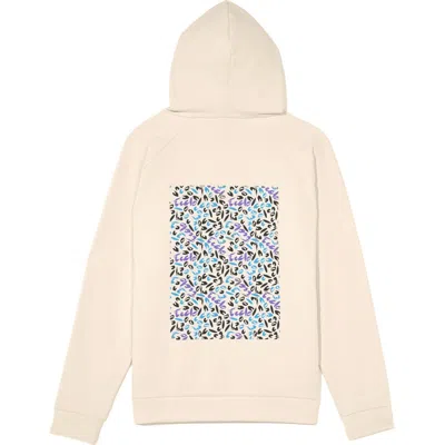 Ecclo Pink / Purple / White Recycled Graff Cream Hoodie In White/pink/purple