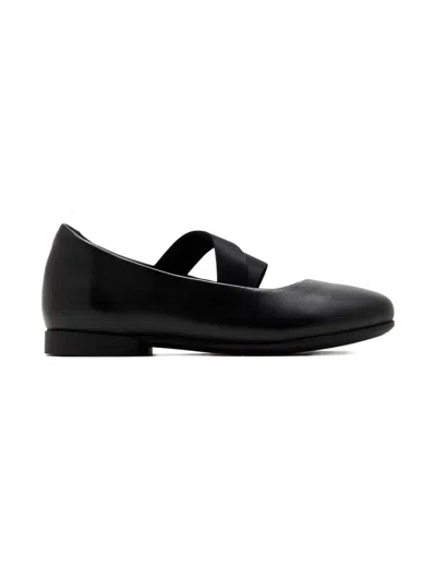 Ecco Kids' Anine K Elasticated-band Ballerina Shoes In Black