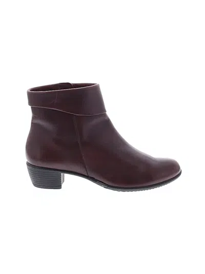 Pre-owned Ecco Ankle Boots In Burgundy