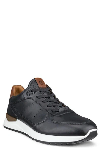 Ecco Astir Neo Leather Dress Sneaker In Black