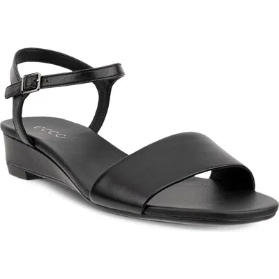 Ecco Astrid Ankle Strap Wedge Sandal In Black