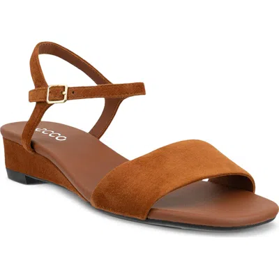 Ecco Astrid Ankle Strap Wedge Sandal In Brown