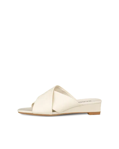 Ecco Astrid - Women's Leather Wedge Slide In Beige