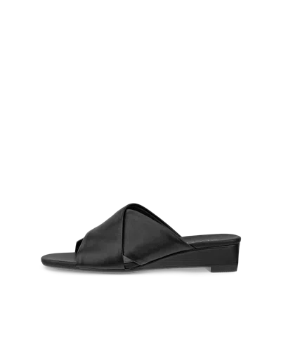 Ecco Astrid - Women's Leather Wedge Slide In Black