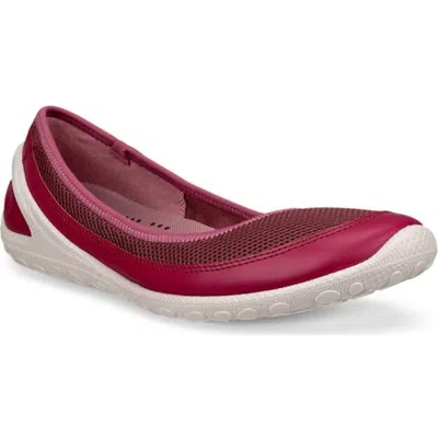Ecco Biom Lite Skimmer Flat In Burgundy