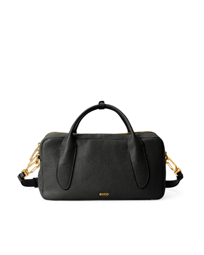Ecco Bowling Bag Medium - Leather Bowling Bag In Black