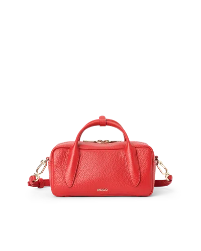 Ecco Bowling Bag S - Women's Leather Bowling Bag In Red