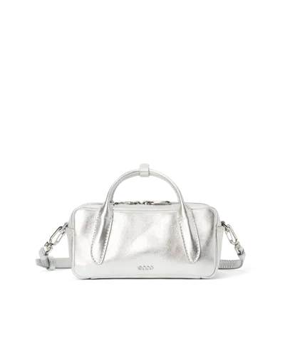 Ecco Bowling Bag S - Women's Leather Bowling Bag In Silver