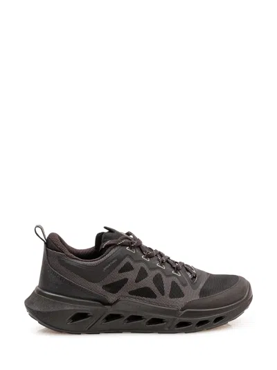 Ecco Breathable Running Sneakers With Perforated Inserts In Black