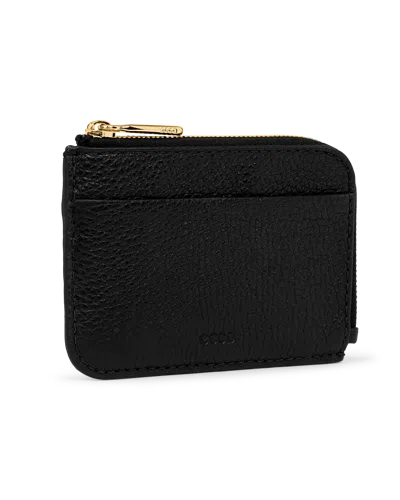 Ecco Card Case Zipped - Leather Card Case In Black
