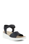 Ecco Flowt Wedge Sandal In Black In Black