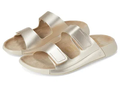 Ecco Cozmo Two Band Slide Sandal Women's Sandals Pure White Gold Metallic: Eu 36 (us Women's 5-5.5) M In Neutral