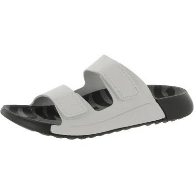 Ecco Cozmo Womens Laceless Leather Slide Sandals In Multi
