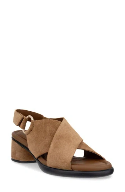 Ecco Cross Strap Slingback Sandal In Brown