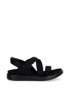Ecco Crossover Touch-strap Sandals In Black