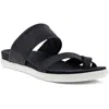 Ecco Damara Womens Leather Strappy Slide Sandals In Black