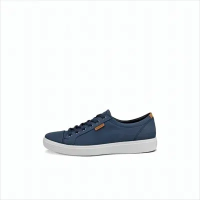 Ecco Deep Blue Leather Low-top Sneakers