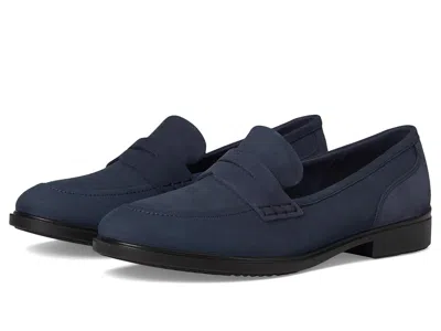 Ecco Dress Classic 15 Penny Loafers Women's Shoes Marine Nubuck: Eu 36 (us Women's 5-5.5) M In Blue