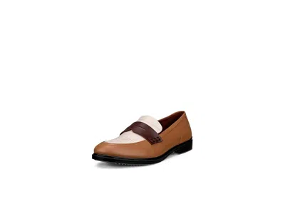 Ecco Dress Classic 15 Penny Women's Flat Shoes Cashmere/limestone/chocolate: Eu 42 (us Women's 11-11.5) M In Neutral
