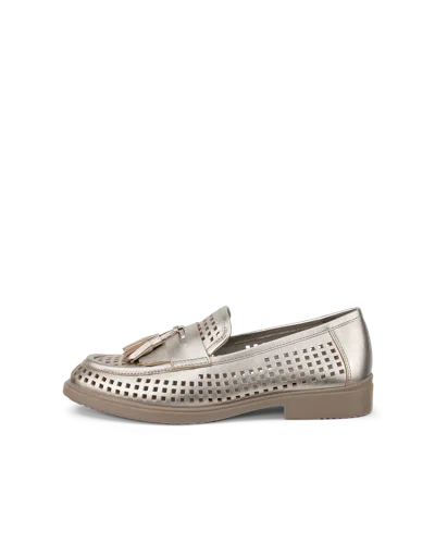 Ecco Dress Classic 15 - Women's Leather Loafer In Gold
