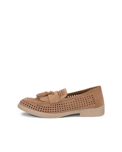 Ecco Dress Classic 15 - Women's Suede Loafer In Brown