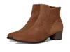 Ecco Shape Stack Heel Bootie In Brown