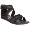 Ecco Echotouch Womens Criss-cross Manmade Ankle Strap In Black