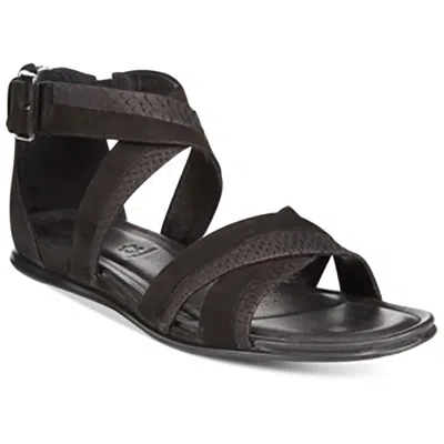 Ecco Echotouch Womens Criss-cross Manmade Ankle Strap In Black