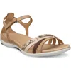 Ecco Flash Leather Ankle Strap Sandals In Multi