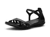 Ecco Flash Womens Leather Flat T-strap Sandals In Black
