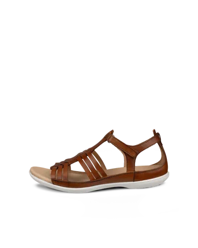 Ecco Flash - Women's Leather Flat Sandal In Brown