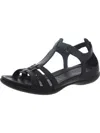 Ecco Flash Womens Leather Flat T-strap Sandals In Black