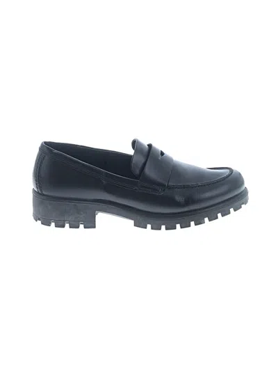 Pre-owned Ecco Flats In Black