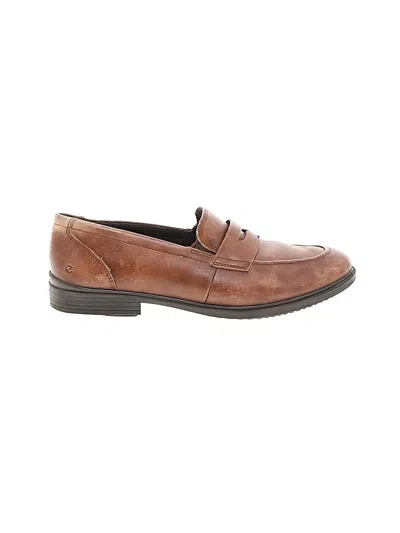 Pre-owned Ecco Flats In Brown