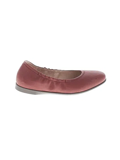 Pre-owned Ecco Flats In Burgundy