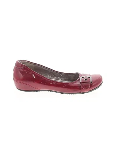 Pre-owned Ecco Flats In Burgundy