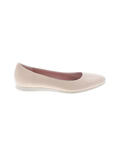 Pre-owned Ecco Flats In Ivory
