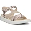 Ecco Flowt 2 Band Sandal In Moonrock/python